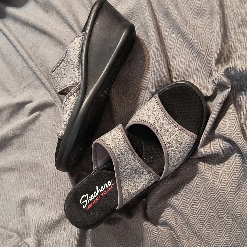Skechers Memory Foam Wedge Slides - image 1